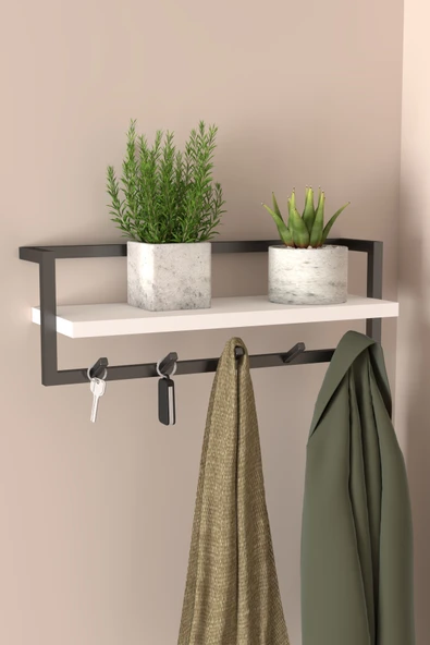 AJU Portmanto Duvar Askılığı Modern Metal Askılık Hol Koridor Mutfak Banyo Havlu Elbise Anahtar Askısı ürün görseli 1