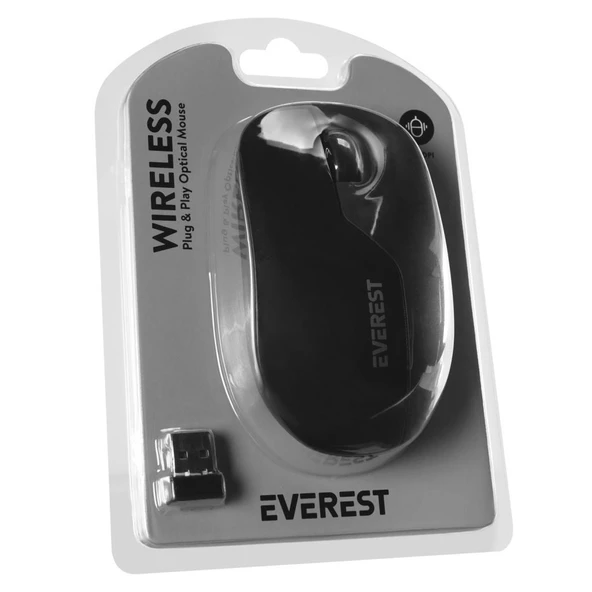 EVEREST SMW-973 SİYAH  KABLOSUZ OPTİK MOUSE 2,4G ürün görseli 1