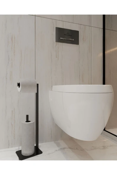 AJU Tuvalet Kağıtlığı Yedekli Özel Tasarım Ağır Döküm Ayaklı Devrilmez Banyo Tuvalet Kurulum Gerektirmez ürün görseli 1