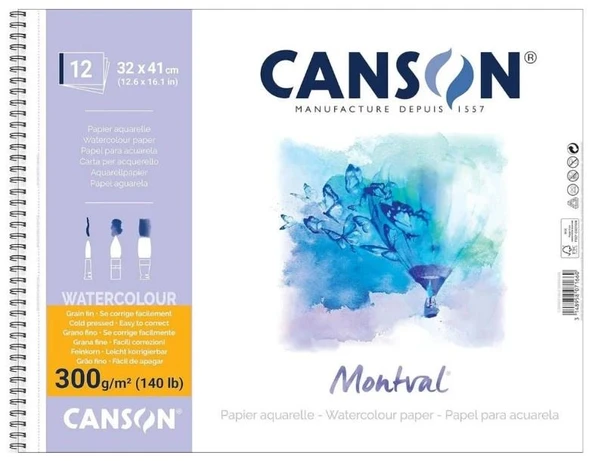 Canson Montval Suluboya Blok - 32x41cm - 300gr - 12 Yaprak ürün görseli 1