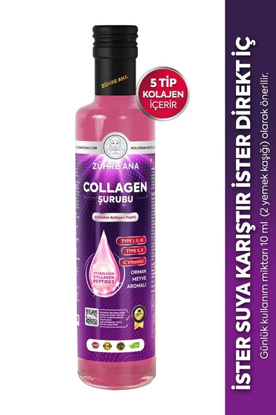 Zühre Ana 5 Tip Hidrolize Kolajen Peptit İçeren Collagen Şurubu ürün görseli 1
