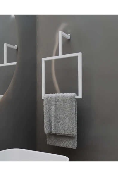 AJU Havluluk Metal Ev Mutfak Banyo Duvara Monte Havlu Tutacağı Kare Modern Şık Tasarım ürün görseli 1