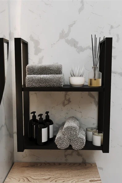 AJU 2 Katlı Duvar ve Tezgah Üzeri Raf Ev Banyo Mutfak Baharatlık, Kitaplık, Metal Çok Amaçlı Düzenleyici ürün görseli 1