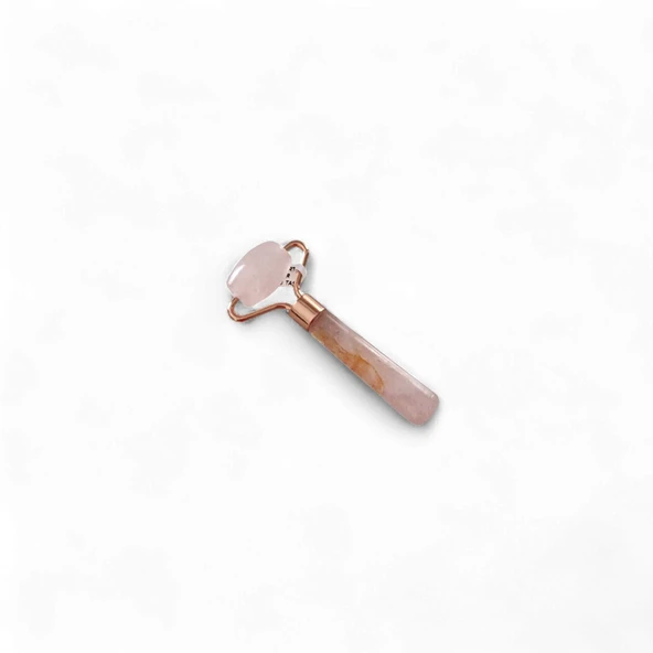 Pembe Quartz Mini Roller Masaj Taşı Face Roller - Resim 4