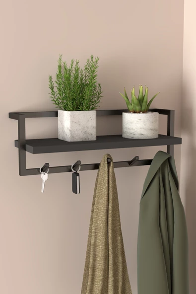 AJU Portmanto Duvar Askılığı Modern Metal Askılık Hol Koridor Mutfak Banyo Havlu Elbise Anahtar Askısı ürün görseli 1