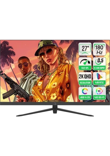 Gamepower Sonic T80 27" Flat Fast IPS 180HZ 0.5 Ms QHD 2K Gaming Monitör ürün görseli 1