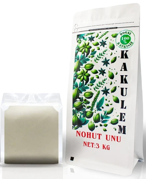 KAKULEM GLUTENSİZ SERTİFİKALI Katkısız Nohut Unu 3 KG ürün görseli 1