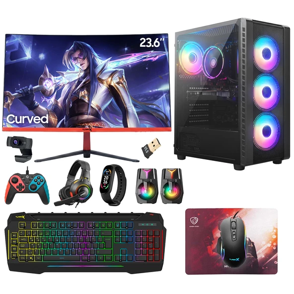 Turbox Tx4895 Ryzen 5 5500 16GB DDR4 512GB SSD 4GB RX560 GDDR5 23.6 75Hz Curved Oem Paket ürün görseli 1