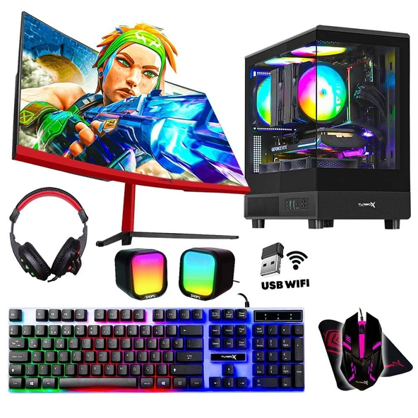 Turbox Tx4546 AMD Ryzen 5 3600 6 Çekirdek 32GB DDR4 512GB NVMe 4GB RX550 23.6 75Hz Curved Oem Paket ürün görseli 1