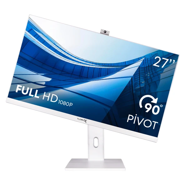 Turbox TAx745 i3 6100 8GB Ram 256GB M.2 NVMe SSD 27 Bluetooth Webcam Pivot Beyaz All In One PC ürün görseli 1