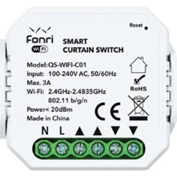 Fonri Wf3-El3-0201-11 Wıfı Kablosuz Cp03 Akıllı Perde Panjur Anahtar ürün görseli 1