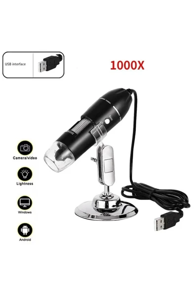 Dijital USB Mikroskop 1000X Zoom Electronic Magnifier – Fotoğraf ve Video Kayıtlı ürün görseli 1