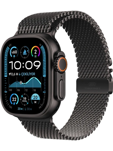 Apple Watch Ultra 2 GPS + Cellular 49mm Siyah Titanyum Kasa Siyah Titanyum Milano Loop - S ürün görseli 1