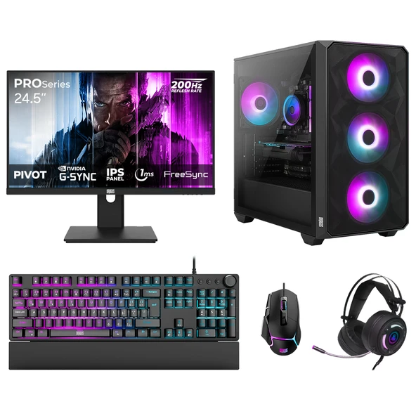 Dragos DRx7678 Ryzen 7 7700 32GB DDR5 1TB NVMe Gigabyte Windforce Gigabyte Windforce 8GB RTX5060 24.5 İnç 200Hz 1ms Oem Paket ürün görseli 1