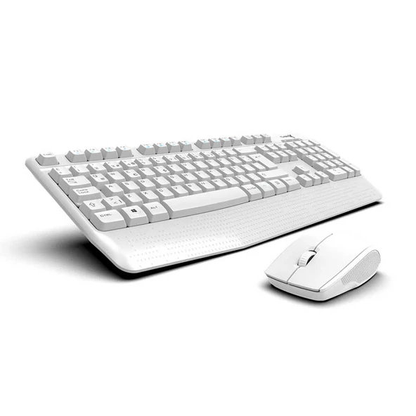 Turbox Workeys Office USB Kablosuz 2.4ghz Beyaz Multimedya Standart Q Kablosuz Klavye ve Mouse ürün görseli 1