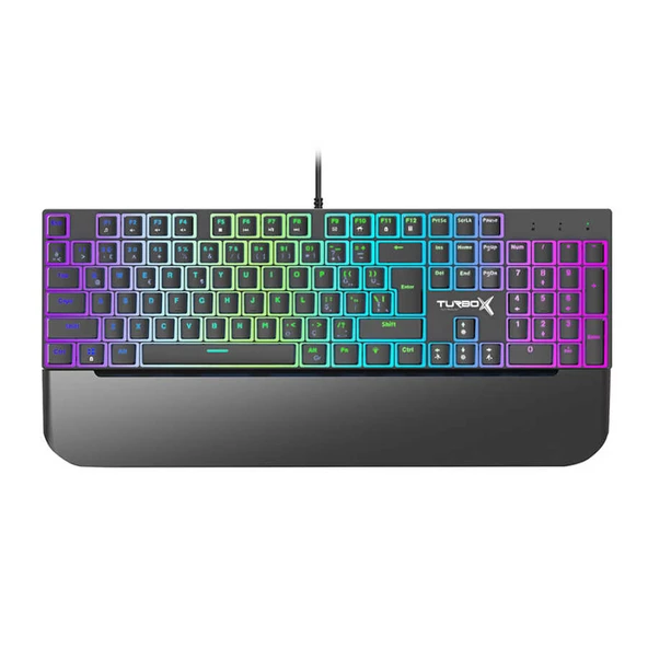 Turbox TR-MK10PD Gaming Mekanik Pudding Tuş Bilek Destekli Blue Switch Siyah Mekanik Rgb Klavye ürün görseli 1