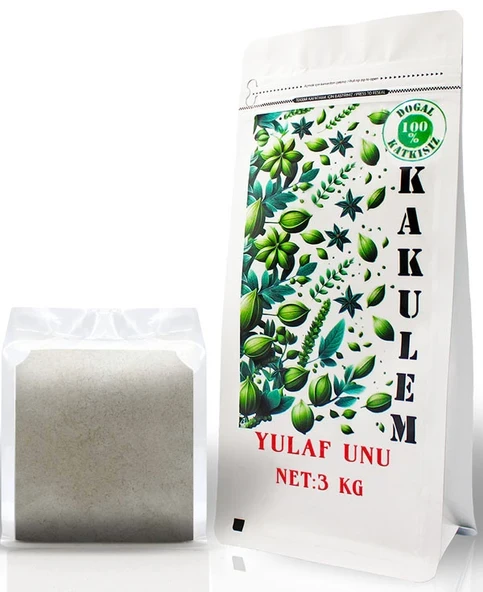 KAKULEM SERTİFİKALI Yerli Tohum Tam Yulaf Unu 3 KG ürün görseli 1