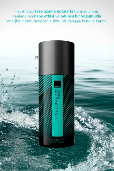Avon Full Speed Surfer Sprey Deodorant 150ml - Resim 2