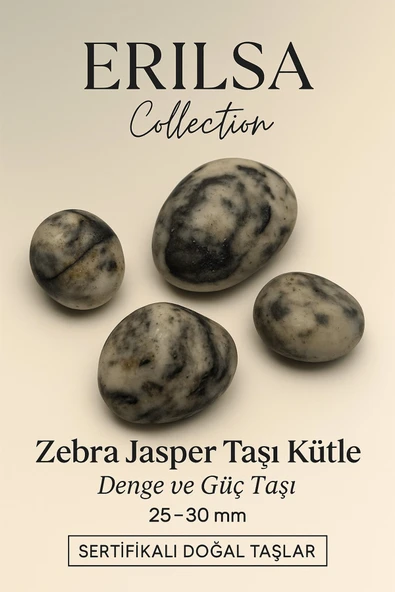 Sertifikalı Zebra Jasper Taşı Kütle 25–30 mm Denge Güç ve Koruma Taşı ürün görseli 1