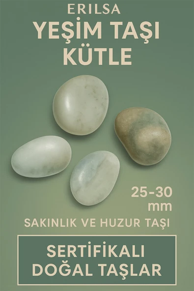 Sertifikalı Açık Yeşim (Jade) Taşı Kütle 25–30 mm – Sakinlik ve Huzur Taşı ürün görseli 1