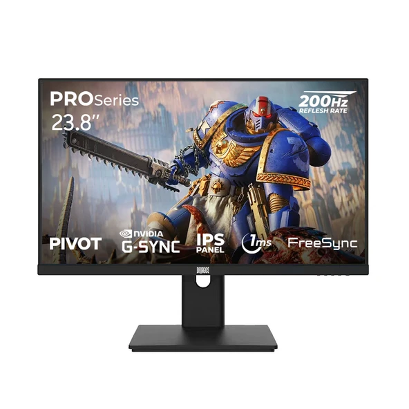 Dragos PROSeries P238FHD200 1ms FHD 200Hz 23.8 İnç FreeSync G-Sync IPS Pivot Oyuncu Monitörü ürün görseli 1