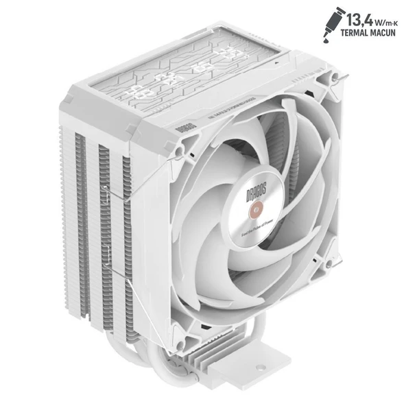 Dragos DIGITAL Isı Göstergeli 4 Isı Borulu 3000RPM 220W Intel & AMD Beyaz Kule Tipi CPU Soğutucu ürün görseli 1