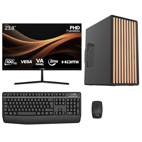 Turbox Tx8132 i5 12400 16GB DDR5 Ram 256GB M.2 NVMe SSD 23.8 inç Monitör Oem Paket ürün görseli 1
