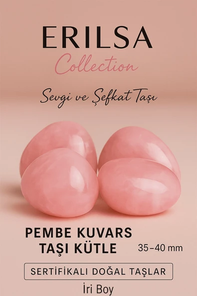 Sertifikalı Pembe Kuvars Taşı Kütle 35–40 mm İri Boy – Sevgi ve Şefkat Taşı • Doğal Taş ürün görseli 1
