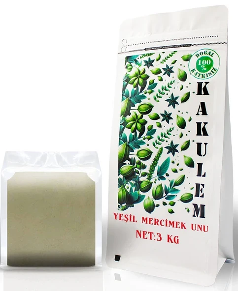 KAKULEM GLUTENSİZ SERTİFİKALI Yeşil Mercimek Unu 3 KG ürün görseli 1