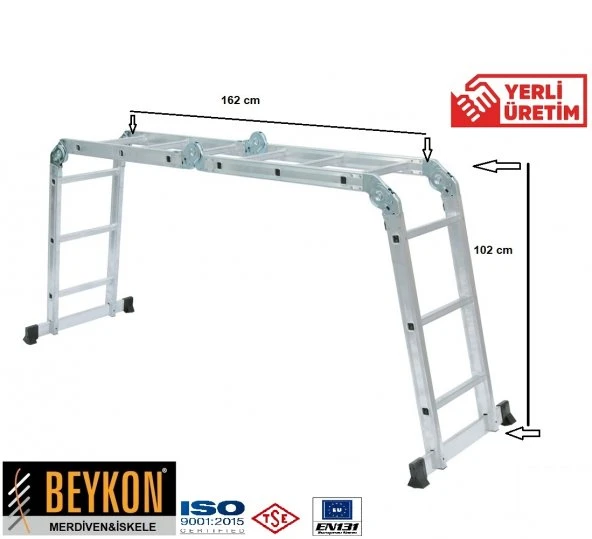 Beykon BY-103 Akrobat 12 Basamaklı Merdiven ürün görseli 1