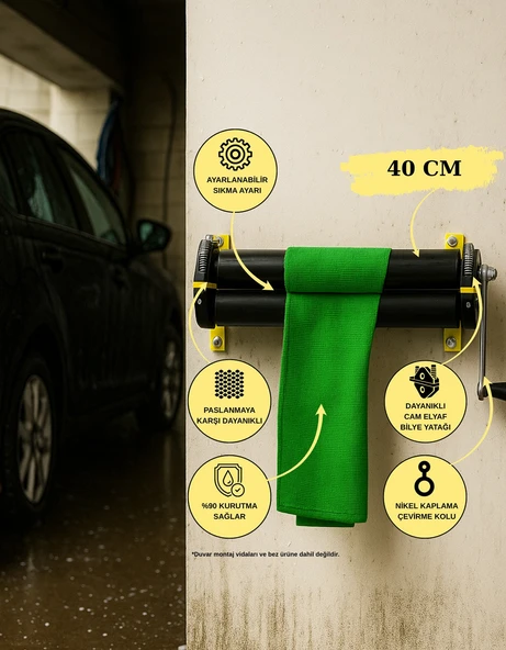 Gentes 40 cm Oto Yıkama Bez Sıkma Makinesi Aparatı ürün görseli 1