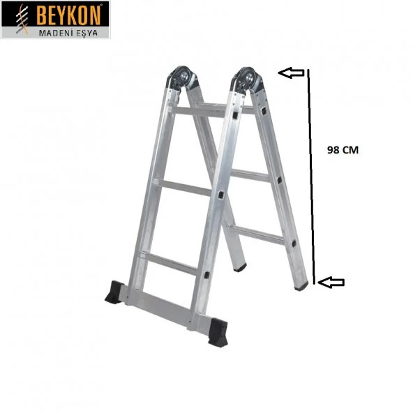 BEYKON 3+3 ÇOK AMAÇLI ALÜMİNYUM TEK KIRMA  KATLANIR MERDİVEN ürün görseli 1