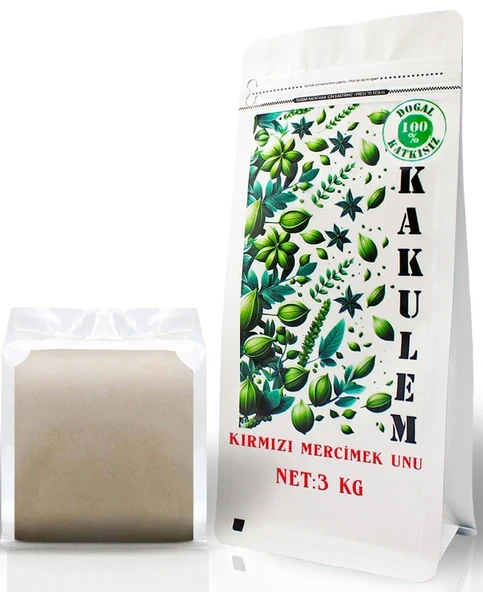 KAKULEM GLUTENSİZ SERTİFİKALI Kırmızı Mercimek Unu 3 KG ürün görseli 1