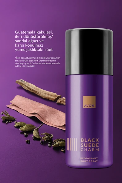 Avon Black Suede Charm Deodorant 150ml - Resim 2