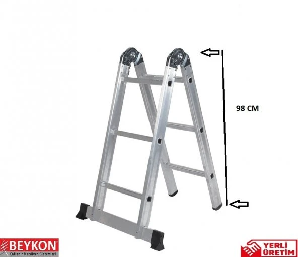 Beykon 3+3 Basamak  Alüminyum Katlanır Tek Kırma Çok Amaçlı Merdiven ürün görseli 1