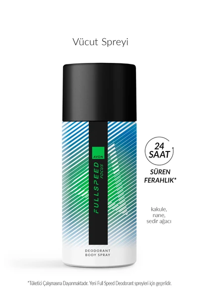Avon Full Speed Focus Erkek Sprey Deodorant 150 Ml. ürün görseli 1