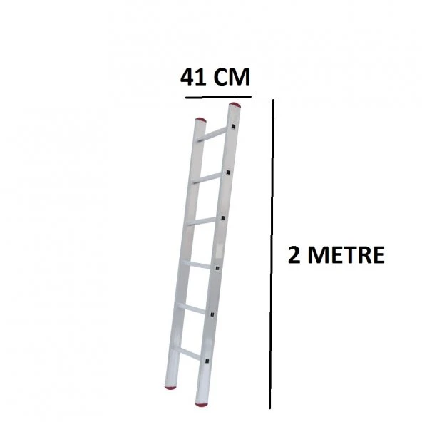 BEYKON TEK PARÇALI 2 METRE ALÜMİNYUM MERDİVEN ürün görseli 1