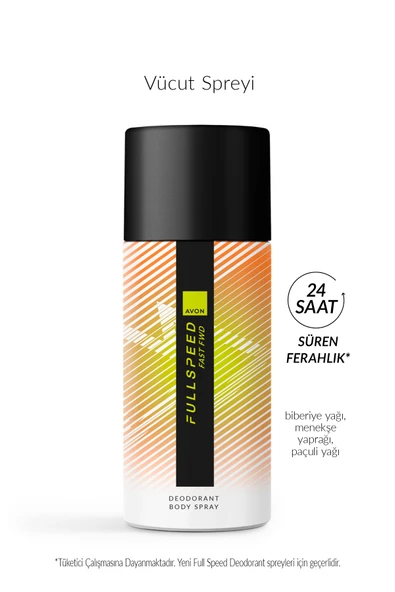 Avon Full Speed Fast FWD Erkek Sprey Deodorant 150 Ml. ürün görseli 1