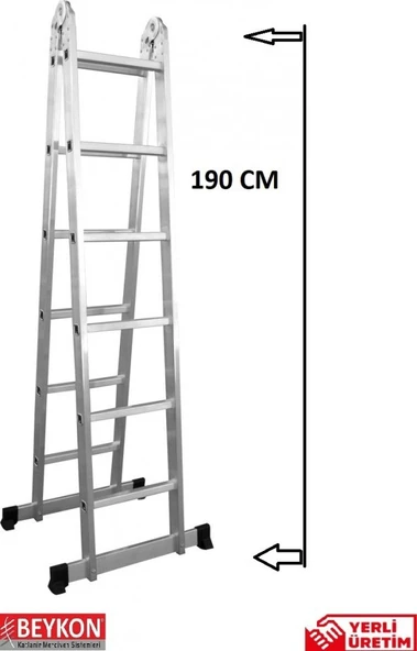 6''6 BASAMAKLI TEK KIRMA  ALÜMİNYUM KATLANABİLİR MERDİVEN ürün görseli 1