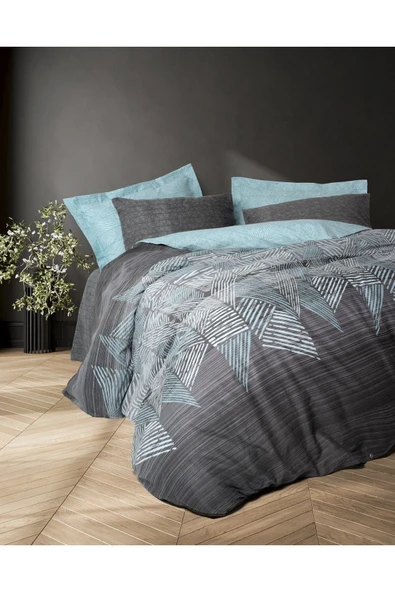 Cotton Box Modern Tek Kişilik Nevresim Takımı Arel Antrasit ürün görseli 1