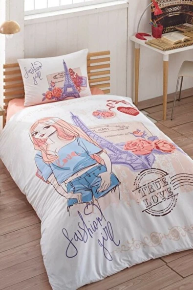 Kristal By Taç Kristal Tek Kişilik Ranforce Nevresim Takımı ürün görseli 1