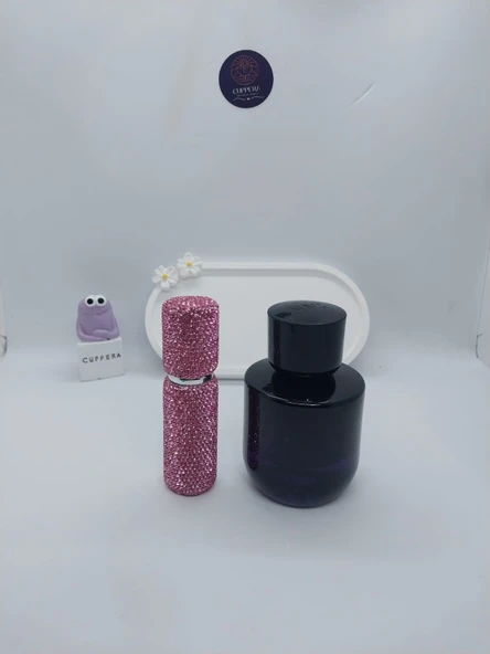 Parıldayan Elmas İşlemeli Mini Doldurulabilir Parfüm Şişesi 10 ML (Pembe) - Resim 3