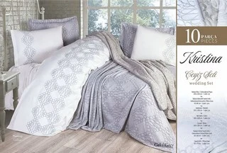 Bella Home 10 Parça Kristina Çeyiz Seti - Gri ürün görseli 1