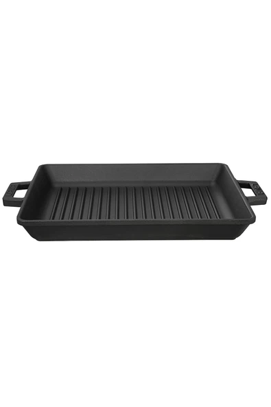 Lava Yekpare Çift Kulplu Dikdörtgen 26x32 cm Döküm Izgara Tava ürün görseli 1