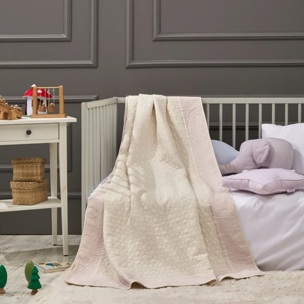 LaFiny- Honeycomb Bebek Battaniye %70 Bambu %30 Micro Kumaş 110CM x 150CM Pembe ürün görseli 1
