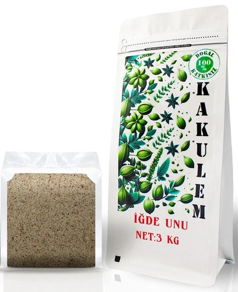 Kakulem GLUTENSİZ SERTİFİKALI İğde ve Çekirdeği Unu Tozu 3 KG ürün görseli 1
