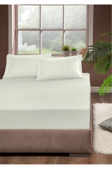 Pierre Cardin Pamuk Lastikli Çarşaf 120x200 krem ürün görseli 1