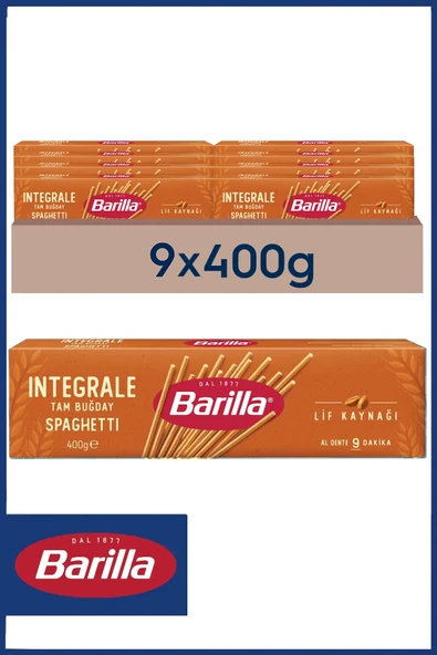 Barilla Tam Buğday Spagetti (Integrale Spaghetti) Makarna No.5 400 gr x 9 Adet ürün görseli 1