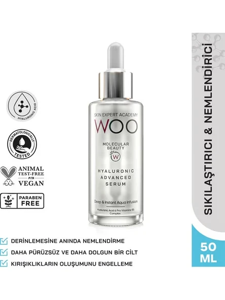 WOO Skin Expert Academy Yoğun Nemlendirici Hyaluronik Asit Serum 50ml Dolgunlaştırma Ve Sıkılaştırma Asit Moleküllü ürün görseli 1