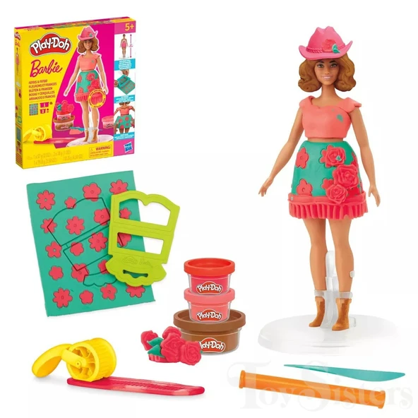 Play Doh Barbie Çiçekli ve Püsküllü Oyun Hamuru Seti ürün görseli 1